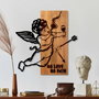 Wallity Wine & Eros - Escultura de pared de madera y metal en nogal y negro